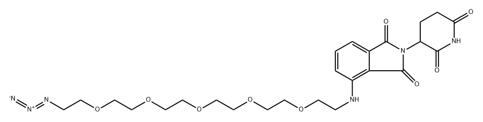 1H-Isoindole-1,3(2H)-dione, 4-[(17-azido-3,6,9,12,15-pentaoxaheptadec-1-yl)amino]-2-(2,6-dioxo-3-piperidinyl)- Struktur