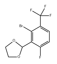 2-(2-bromo-6-fluoro-3-(trifluoromethyl)phenyl)-1,3-dioxolane Struktur