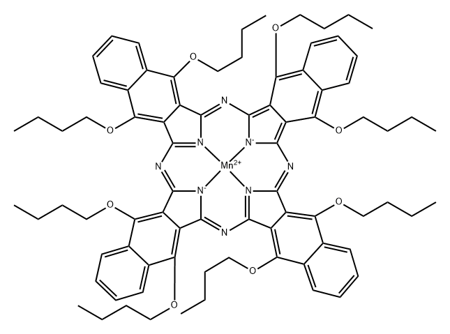 5,9,14,18,23,27,32,36-八丁氧基-2,3-萘酞菁锰, 262594-86-5, 结构式