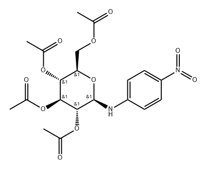 N-(4-Nitrophenyl)-2-O,3-O,4-O,6-O-tetraacetyl-β-D-glucopyranosylamine 结构式