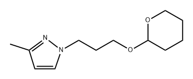 3-Methyl-1-(3-((tetrahydro-2H-pyran-2-yl)oxy)propyl)-1H-pyrazole 化学構造式