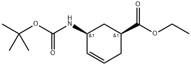 (1S, 5S)-5-tert-Butoxycarbonylamino-cyclohex-3-enecarboxylic acid ethyl ester Structure