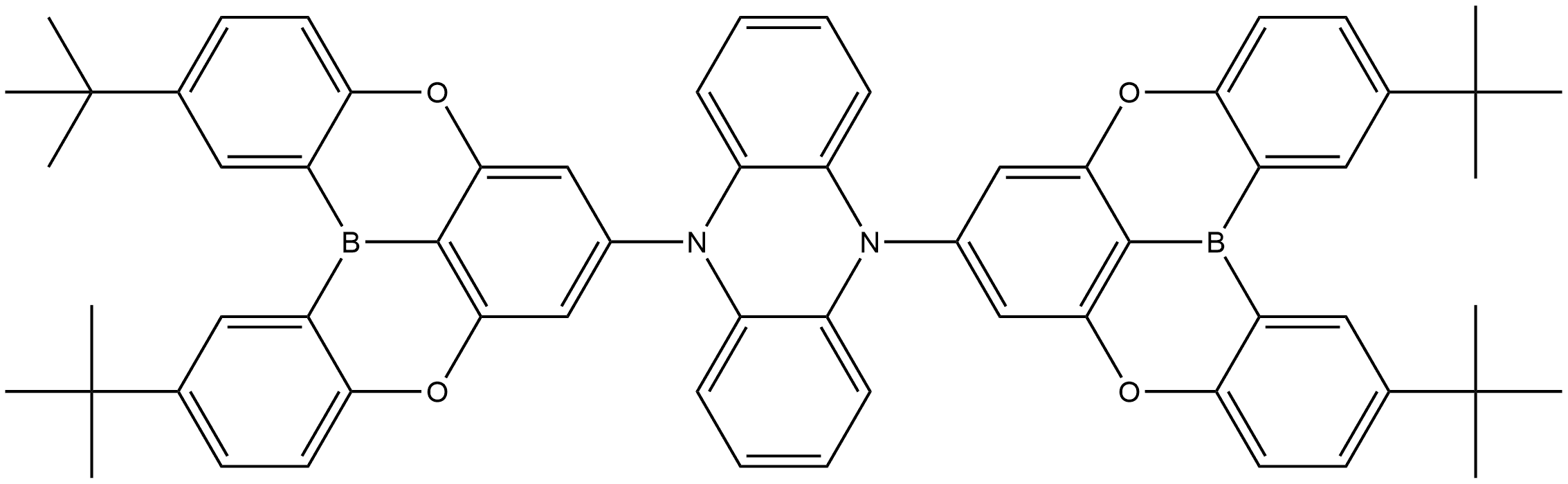 5,10-bis(2,12-di-tert-butyl-5,9-dioxa-13b-boranaphtho[3,2,1-de]anthracen-7-yl)-5,10-dihydrophenazine Structure