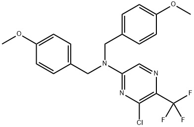 6-Chloro-N,N-bis(4-methoxybenzyl)-5-(trifluoromethyl)pyrazin-2-amine Struktur
