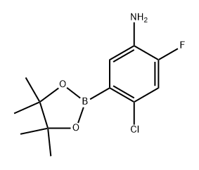 4-Chloro-2-fluoro-5-(4,4,5,5-tetramethyl-1,3,2-dioxaborolan-2-yl)aniline 化学構造式