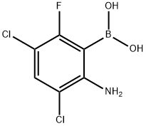 (2-氨基-3,5-二氯-6-氟苯基)硼酸,2638502-53-9,结构式