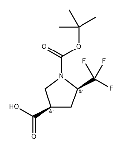(3R,5R)-1-tert-butoxycarbonyl-5-(trifluoromethyl)pyrrolidine-3-carboxylic acid Structure