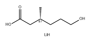 lithium(1+) (3R)-6-hydroxy-3-methylhexanoate 化学構造式