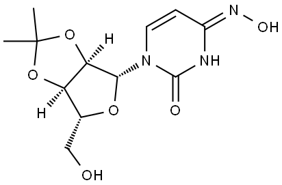 外消旋-(Z)-4-(羟基亚氨基)-1-((3aR,4R,6R,6aR)-6-(羟甲基)-2,2-二甲基四氢呋喃[3,4-d][1,3]二氧杂环己烷- 4-基)-3,4-二氢嘧啶-2(1H)-酮, 2639393-04-5, 结构式