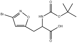 3-(3-bromo-1,2-oxazol-5-yl)-2-{[(tert-butoxy)carbonyl]amino}propanoic acid,2639401-49-1,结构式