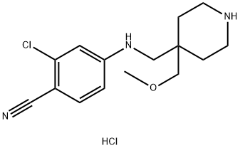 2-chloro-4-({[4-(methoxymethyl)piperidin-4-yl]methyl}amino)benzonitrile dihydrochloride Structure