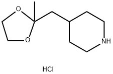 4-[(2-methyl-1,3-dioxolan-2-yl)methyl]piperidine hydrochloride 结构式