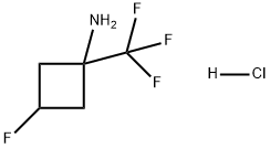 Cyclobutanamine, 3-fluoro-1-(trifluoromethyl)-, hydrochloride (1:1) 化学構造式