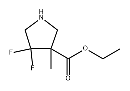 ethyl 4,4-difluoro-3-methyl-pyrrolidine-3-carboxylate,2639442-10-5,结构式