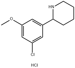 2-(3-氯-5-甲氧基苯基)哌啶盐酸盐 结构式