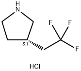 (3S)-3-(2,2,2-trifluoroethyl)pyrrolidine hydrochloride 化学構造式