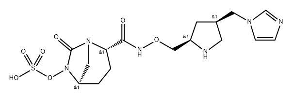 (2S,5R)-N-{[(2R,4R)-4-(1H-IMIDAZOL-1-YLMETHYL)-PYRROLIDIN-2-YL]METHYLOXY}-7-OXO-6-(SULFOOXY)-1,6-DI,2639979-72-7,结构式