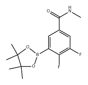 3,4-二氟-N-甲基-5-(4,4,5,5-四甲基-1,3,2-二氧硼杂环戊烷-2-基)苯甲酰胺,2640352-97-0,结构式