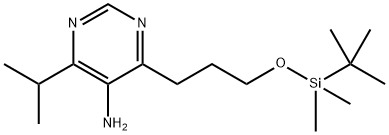 4-(3-((tert-butyldimethylsilyl)oxy)propyl)-6-isopropylpyrimidin-5-amine 结构式