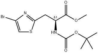 2-Thiazolepropanoic acid, 4-bromo-α-[[(1,1-dimethylethoxy)carbonyl]amino]-, methyl ester, (αS)- Struktur