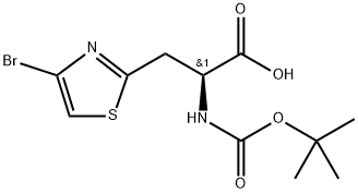 (R)-3-(4-溴噻唑-2-基)-2-(叔丁氧羰基)氨基)丙酸 结构式