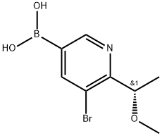 (S)-(5-溴-6-(1-甲氧基乙基)吡啶-3-基)硼酸 结构式