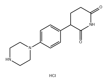 2,6-Piperidinedione, 3-[4-(1-piperazinyl)phenyl]-, hydrochloride (1:1) Structure