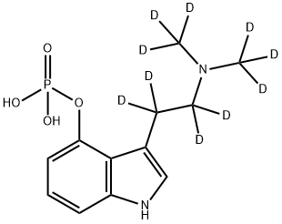 1H-Indol-4-ol, 3-[2-[di(methyl-d3)amino]ethyl-1,1,2,2-d4]-, 4-(dihydrogen phosphate) Struktur