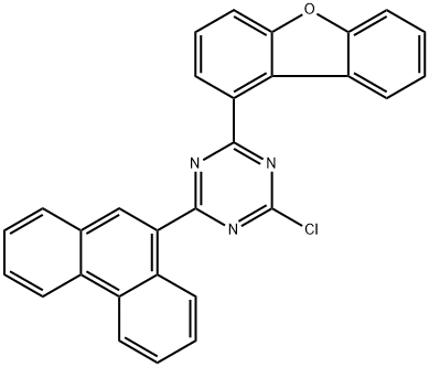 2-氯-4-(二苯并[B,D]呋喃-1-基)-6-(菲-9-基)-1,3,5-三嗪,2641751-60-0,结构式