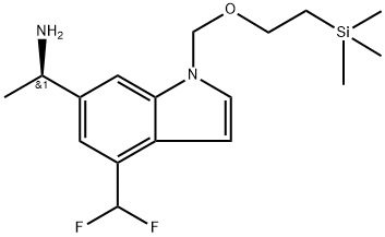 (R)-1-(4-(二氟甲基)-1-((2-(三甲基甲硅烷基)乙氧基)甲基)-1H-吲哚-6-基)乙烷-1-胺, 2641906-80-9, 结构式