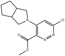 Methyl 6-chloro-4-(hexahydrocyclopentacpyrrol-2(1H)-yl)-3-pyridazinecarboxylate 化学構造式