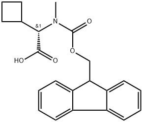 Cyclobutaneacetic acid, α-[[(9H-fluoren-9-ylmethoxy)carbonyl]methylamino]-, (αS)- Structure