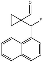 1-(Fluoro(naphthalen-1-yl)methyl)cyclopropanecarbaldehyde 化学構造式