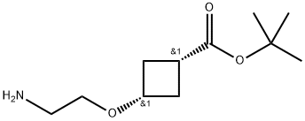 tert-Butyl rel-3-(2-aminoethoxy)cyclobutane-1-carboxylate Structure