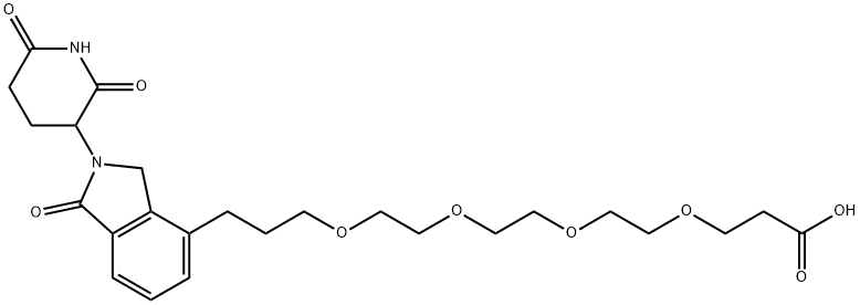 16-(2-(2,6-dioxopiperidin-3-yl)-1,3-dioxoisoindolin-4-yl)-4,7,10,13-tetraoxahexadecanoic acid,2642231-96-5,结构式