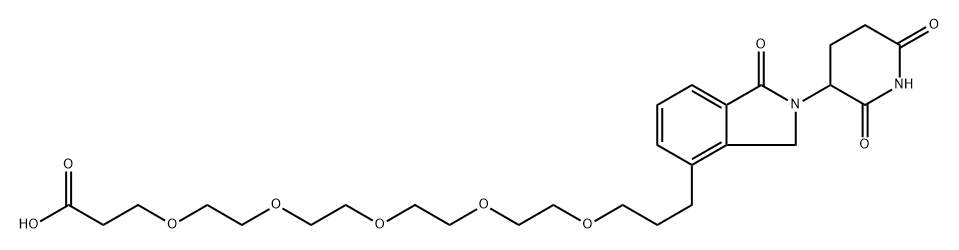 19-(2-(2,6-dioxopiperidin-3-yl)-1,3-dioxoisoindolin-4-yl)-4,7,10,13,16-pentaoxanonadecanoic acid Structure