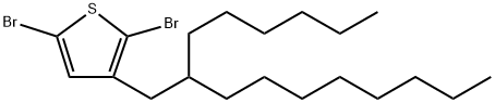 Thiophene, 2,5-dibromo-3-(2-hexyldecyl)-, homopolymer Structure