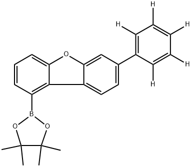 4,4,5,5-TETRAMETHYL-2-(7-(PHENYL-D5)DIBENZO[B,D]FURAN-1-YL)-1,3,2-DIOXABOROLANE, 2644646-42-2, 结构式