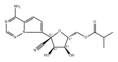 D-Altrononitrile, 2-C-(4-aminopyrrolo[2,1-f][1,2,4]triazin-7-yl)-2,5-anhydro-, 6-(2-methylpropanoate) Structure