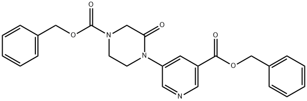 Phenylmethyl 3-oxo-4-[5-[(phenylmethoxy)carbonyl]-3-pyridinyl]-1-piperazinecarboxylate 结构式