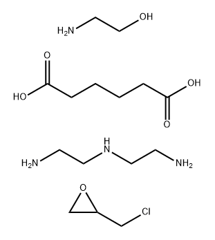 Hexanedioic acid, polymer with 2-aminoethanol, N-(2-aminoethyl)-1,2-ethanediamine and (chloromethyl)oxirane Struktur