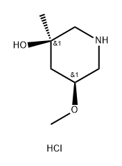 (3R,5S)-5-methoxy-3-methylpiperidin-3-ol hydrochloride Structure