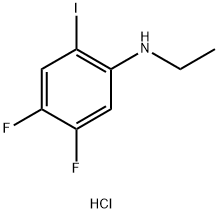 N-ethyl-4,5-difluoro-2-iodoaniline hydrochloride 化学構造式