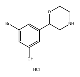 3-bromo-5-(morpholin-2-yl)phenol hydrochloride Structure