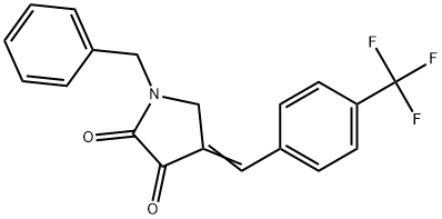 1-(Phenylmethyl)-4-[[4-(trifluoromethyl)phenyl]methylene]-2,3-pyrrolidinedione 结构式