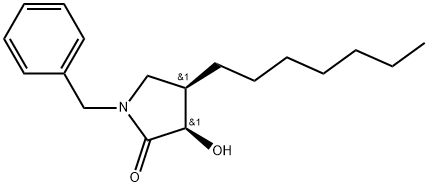 (3R,4R)-4-Heptyl-3-hydroxy-1-(phenylmethyl)-2-pyrrolidinone Struktur