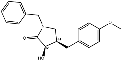 (3R,4R)-3-Hydroxy-4-[(4-methoxyphenyl)methyl]-1-(phenylmethyl)-2-pyrrolidinone Struktur