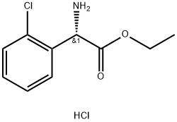 Benzeneacetic acid, α-amino-2-chloro-, ethyl ester, hydrochloride (1:1), (αS)- 化学構造式