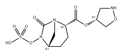 (R)-isoxazolidin-4-yl (2S,5R)-7-oxo-6-(sulfooxy)-1,6-diazabicyclo[3.2.1]octane-2-carboxylate 结构式
