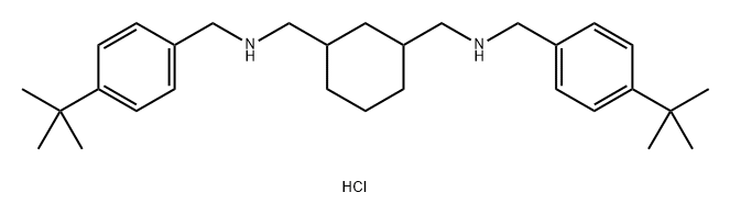 1,3-Cyclohexanedimethanamine, N1,N3-bis[[4-(1,1-dimethylethyl)phenyl]methyl]-, hydrochloride (1:1) Structure